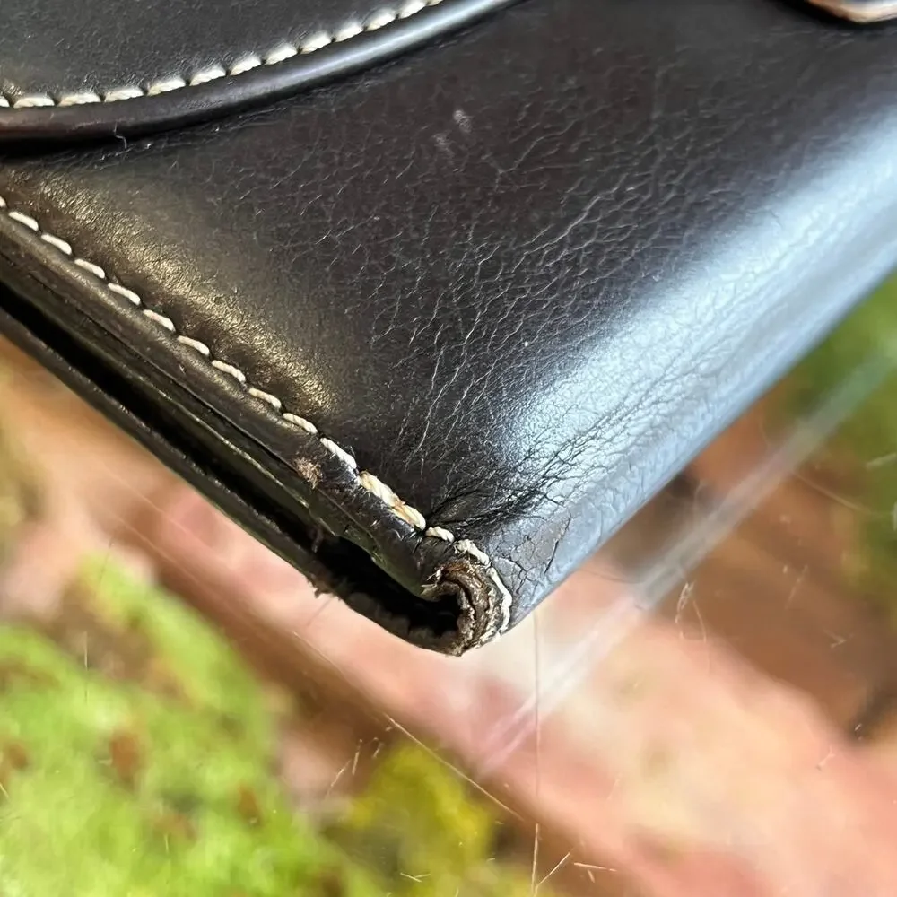 CHRISTIAN DIOR Brown Leather Vintage Wallet